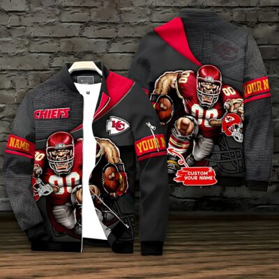 Kansas City Chiefs Personalized Warrior Fan Bomber Jacket