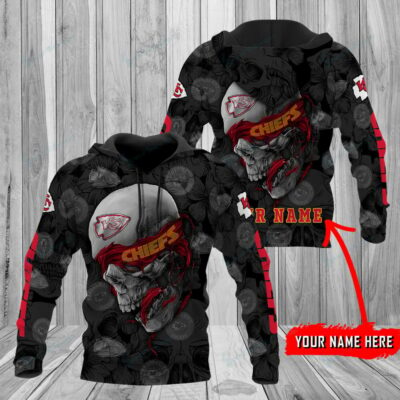 Kansas City Chiefs Rebellious Skull 3D Personalized Hoodie