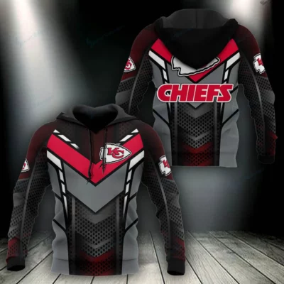 Kansas City Chiefs Red and Black Stealth 3D Hoodie