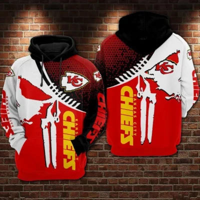 Kansas City Chiefs Red and White Dominance Fan 3D Hoodie