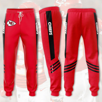 Kansas City Chiefs Red Stripe Athletic Sweatpants