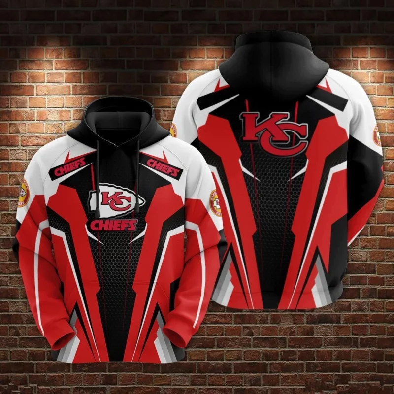 Kansas City Chiefs Red Vortex 3D Hoodie