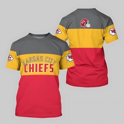 Kansas City Chiefs Retro Stripes 3D T-shirt