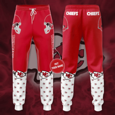 Kansas City Chiefs Red And White Custom Sweatpants