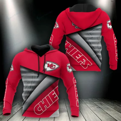 Kansas City Chiefs Sleek Stripes 3D Hoodie