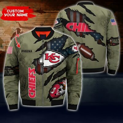 Kansas City Chiefs Stealth Personalized Bomber Jacket