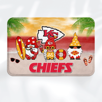 Kansas City Chiefs Summer Beach Gnomes Doormat