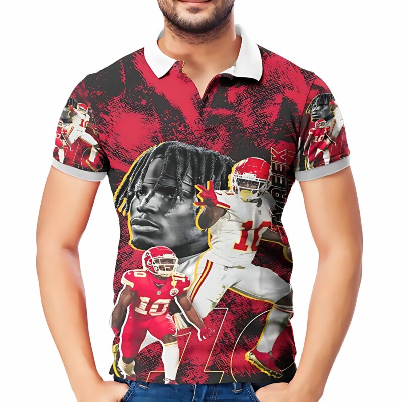 Kansas City Chiefs Tyreek Hill 10 3D Polo Shirt