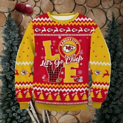 Love Let's Go Chiefs Ugly Christmas Sweater