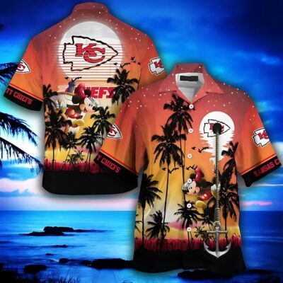 Mickey Chiefs Sunset Cruise Hawaiian Shirt
