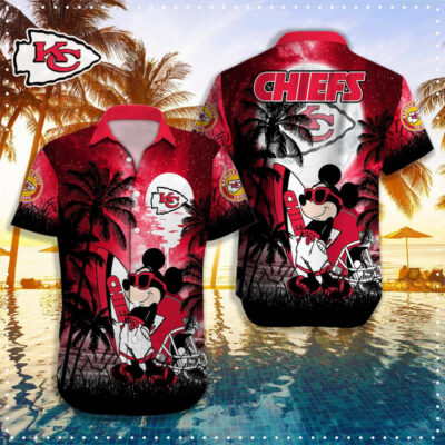 Mickey Chiefs Sunset Hawaiian Shirt