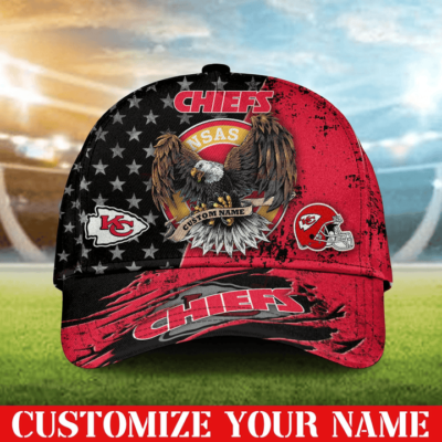 Patriotic Eagle Kansas City Chiefs Personalized Baseball Cap