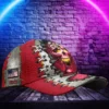 Skull Blaze Kansas City Chiefs Custom Name Baseball Cap right side