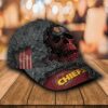 Skull Warrior Kansas City Chiefs Custom Baseball Cap right side