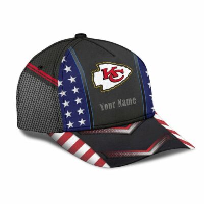 Stars and Stripes Kansas City Chiefs Personalized Cap right side