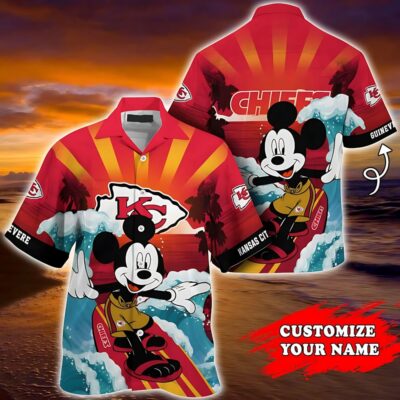 Surfing Chiefs Mickey Mouse Personalized Hawaiian Shirt