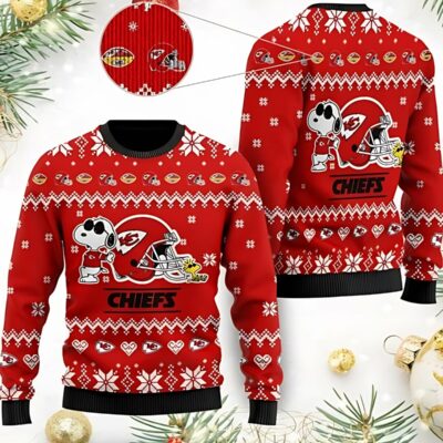 Kansas City Chiefs Cute The Snoopy Show Football Helmet Ugly Christmas Sweater