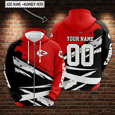 Kansas City Chiefs Dynamic Brushstroke Custom Hoodie