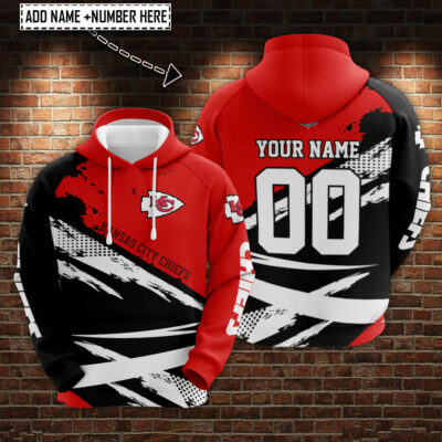 Kansas City Chiefs Dynamic Brushstroke Custom Hoodies