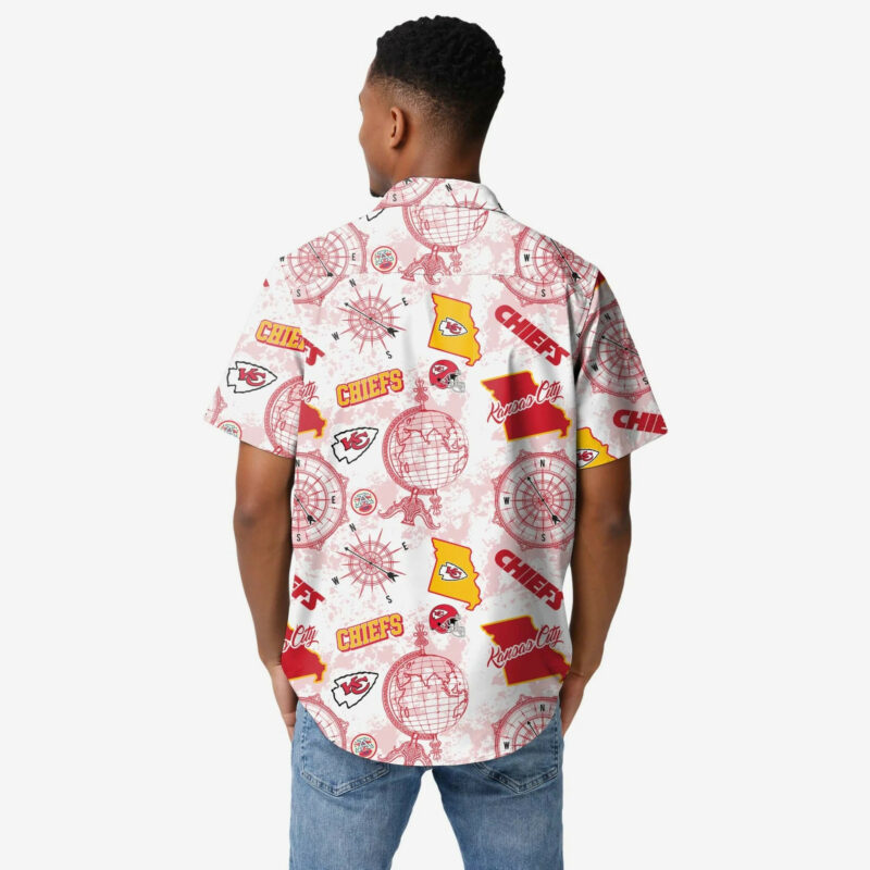 Kansas City Chiefs Explorer Hawaiian Shirt mockup backside