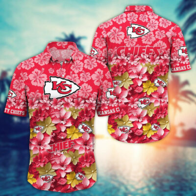 Kansas City Chiefs Floral Wave Hawaiian Shirt