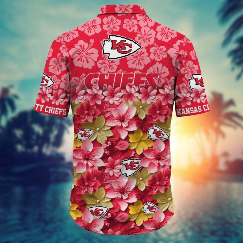 Kansas City Chiefs Floral Wave Hawaiian Shirt back