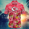 Kansas City Chiefs Floral Wave Hawaiian Shirt front