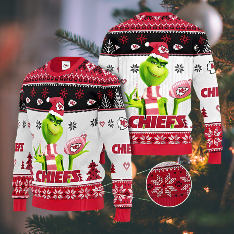 Kansas City Chiefs Grinch Ugly Sweater Christmas Sweater