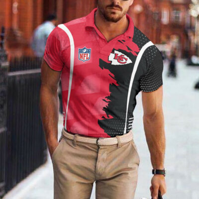 Kansas City Chiefs Red Fury Polo Shirt mockup