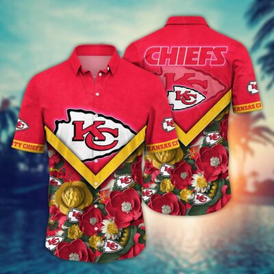 Kansas City Chiefs Scarlet Bloom Hawaiian Shirt