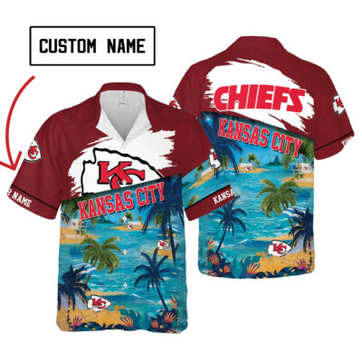 Personalized Kansas City Chiefs Tropical Shores Hawaiian Shirt