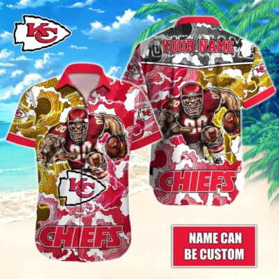 Personalized Kansas City Chiefs Camouflage Blitz Hawaiian Shirt