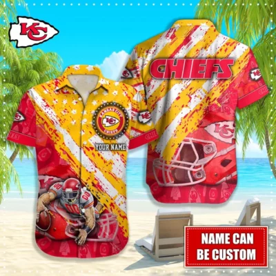 Personalized Kansas City Chiefs Golden Wave Hawaiian Shirt