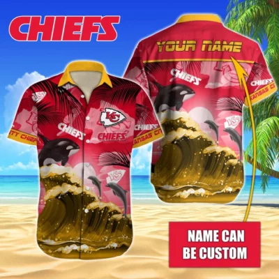 Personalized Kansas City Chiefs Ocean Wave Hawaiian Shirt