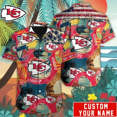 Personalized Kansas City Chiefs Retro Vibes Hawaiian Shirt