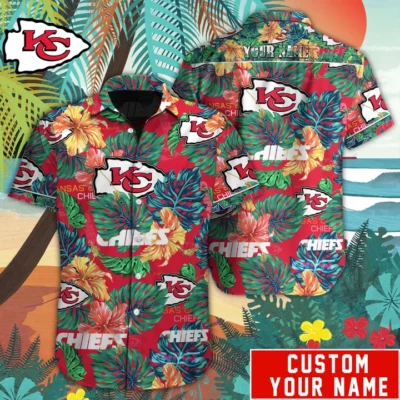 Personalized Kansas City Chiefs Tropical Bloom Hawaiian Shirt