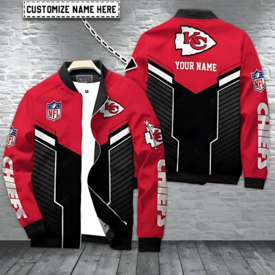 Personalized Kansas City Chiefs Victory Stripes Bomber Jacket