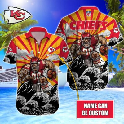 Personalized Kansas City Chiefs Warrior Wave Hawaiian Shirt