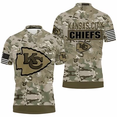 Kansas City Chiefs Camouflage Honor 3D Polo Shirt