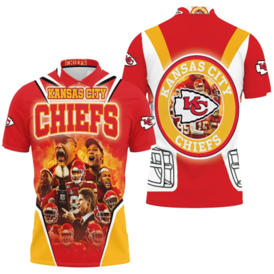 Kansas City Chiefs Championship Flame 3D Polo Shirt