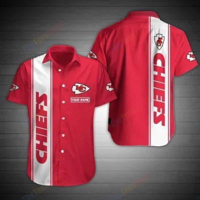 Kansas City Chiefs Classic Stripe Red White Hawaiian Shirt