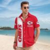 Kansas City Chiefs Classic Stripe Red White Hawaiian Shirt Mockup Man