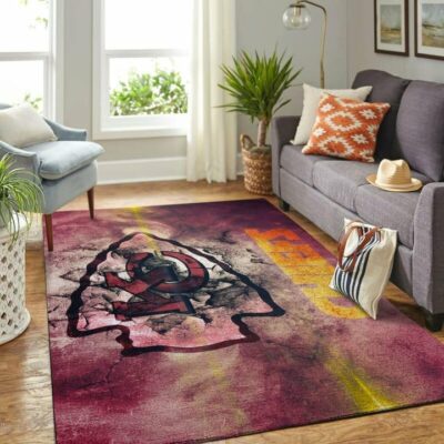 Kansas City Chiefs Cracked Stone Logo Area Rug