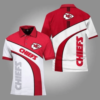 Kansas City Chiefs Dynamic Stripes Red and White Polo Shirt