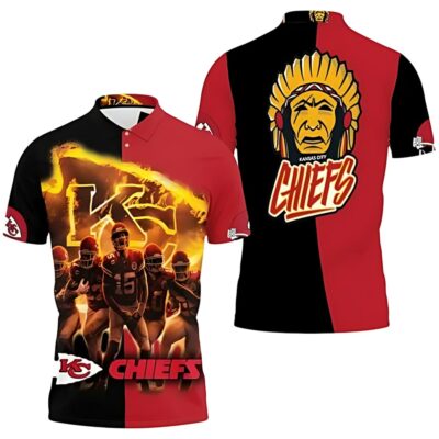 Kansas City Chiefs Flame of Glory 3D Polo Shirt