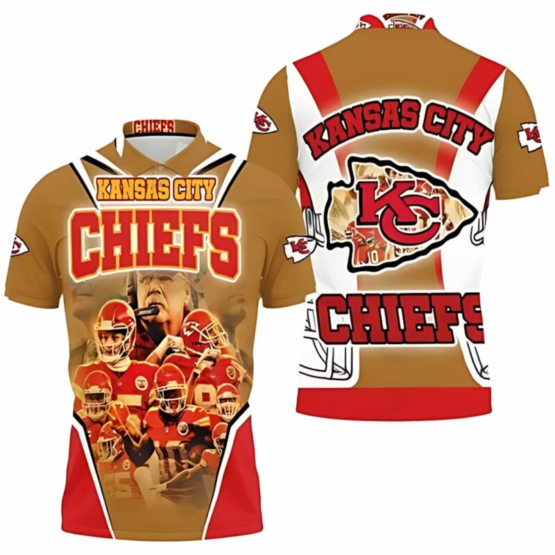 Kansas City Chiefs Golden Champions 3D Polo Shirt