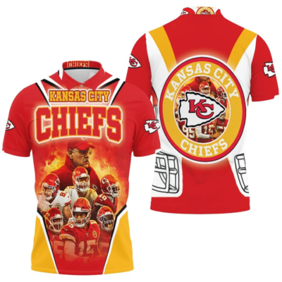 Kansas City Chiefs Leadership Inferno 3D Polo Shirt