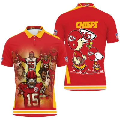 Kansas City Chiefs Peanuts Powerhouse Polo Shirt