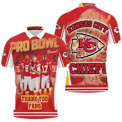 Kansas City Chiefs Pro Bowl Bound 3D Polo Shirt