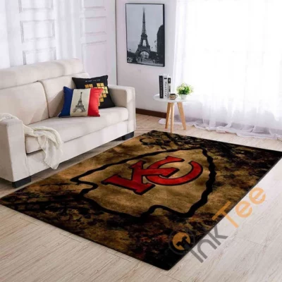 Kansas City Chiefs Rustic Vintage Logo Rug